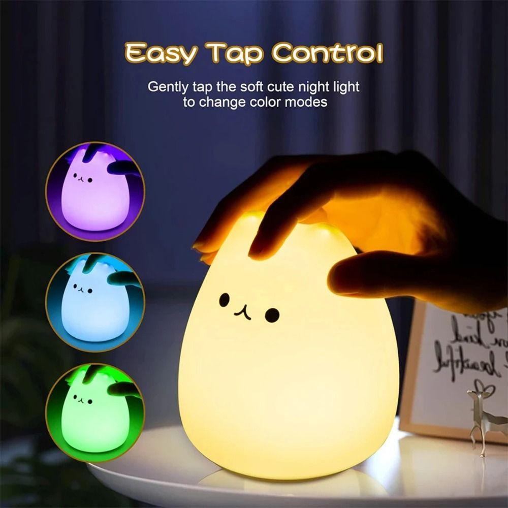 Animal Cat Colorful Cat Silicone Light LED Indoor Sensor Lamp Baby Sleeping