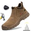 Indestructible Safety Shoes Men Non Slip Rubber Bottom Work Boots Steel Toe Boots Anti-smash Anti- Welder Protective Shoes