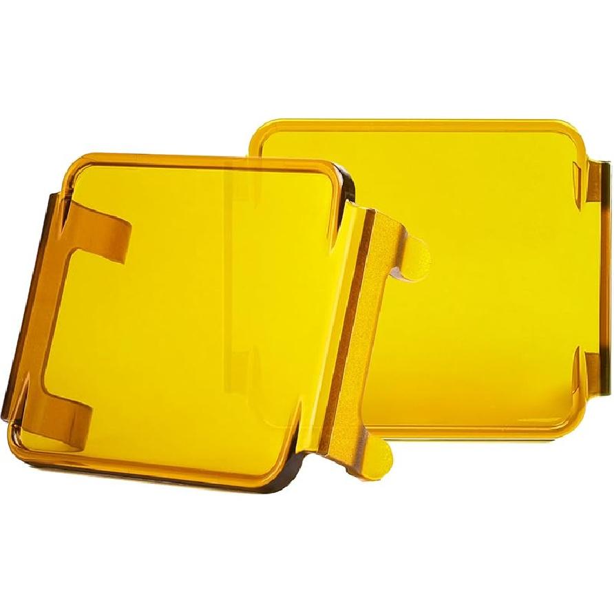 2PCS Pod Light Covers Amber 3 Inch LED Light Bar Cover Amber LED Pods 3X3 Square Work Lights Cube Covers Ditch Pods PC Lens Cover