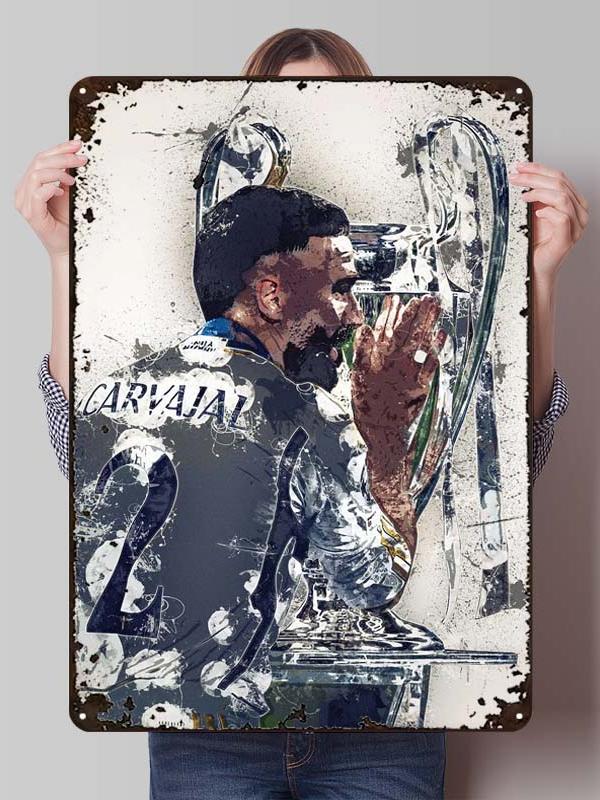 Дани Карвахаль Металлические постеры Настраиваемый знак Декор для украшения комнаты Футболист Жестяные таблички для домашнего настенного декора
