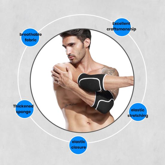 1 Pair Elbow Pads Soft Elastic Breathable Fabric Joint Pain Relief Compression Arm Sleeve Wrap Padded Soft Support Cushion