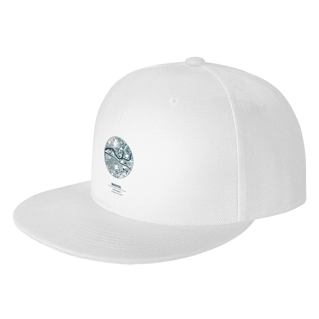 Fashion Bristol city map coordinates Flat Brim Sun Hat  Fishing Summer Women Cap