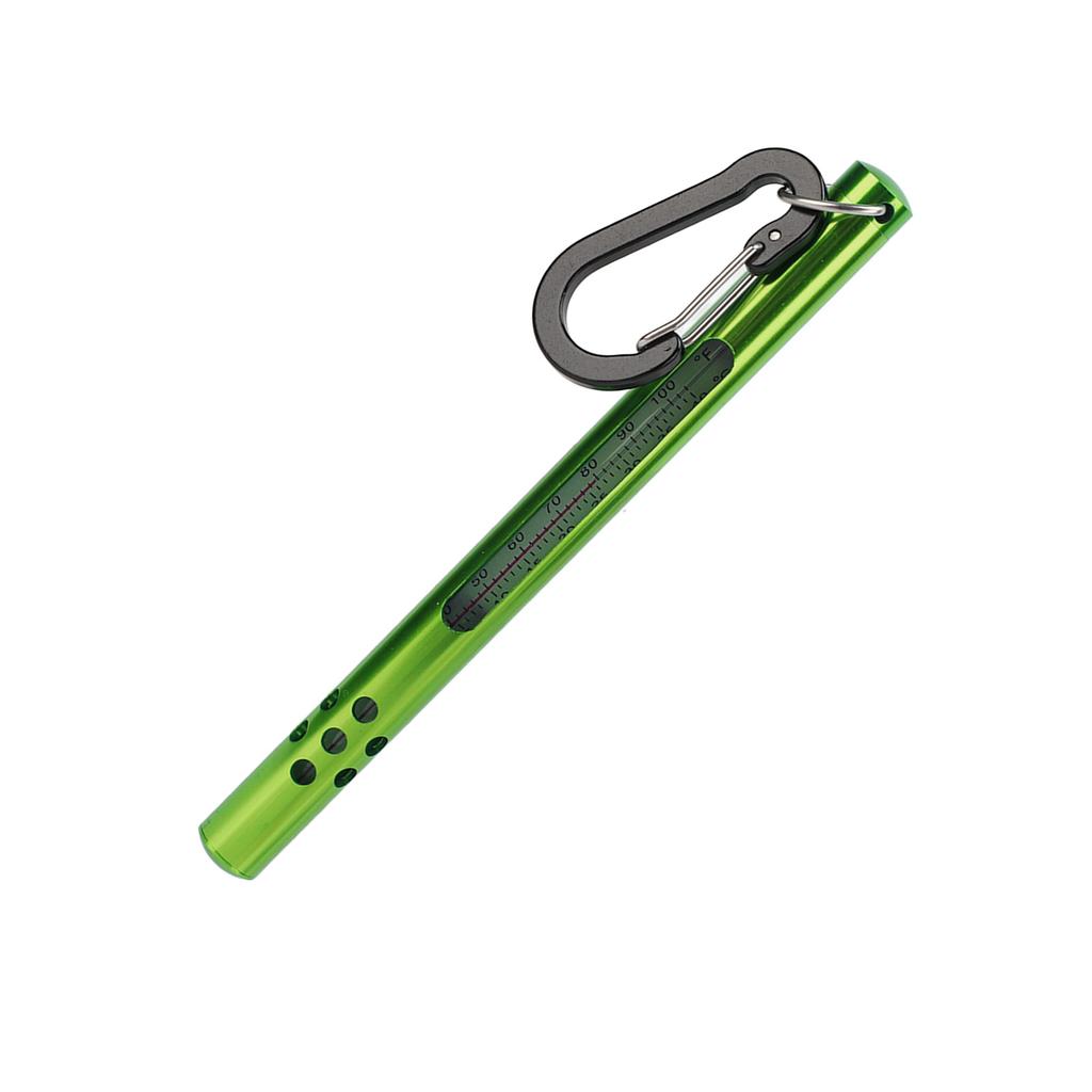 Fly Fishing Water Thermometer Stream Water Temperature Measurement Tools with CarabinerGreen