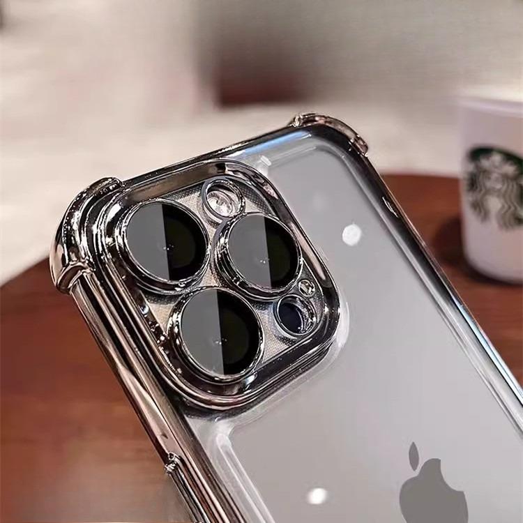Подходит для iPhone17Pro Чехол для мобильного телефона с подушкой безопасности Прозрачный Четыре угла Противоударный Apple 16E Гальваническое покрытие 15 Защитный чехол с полной защитой