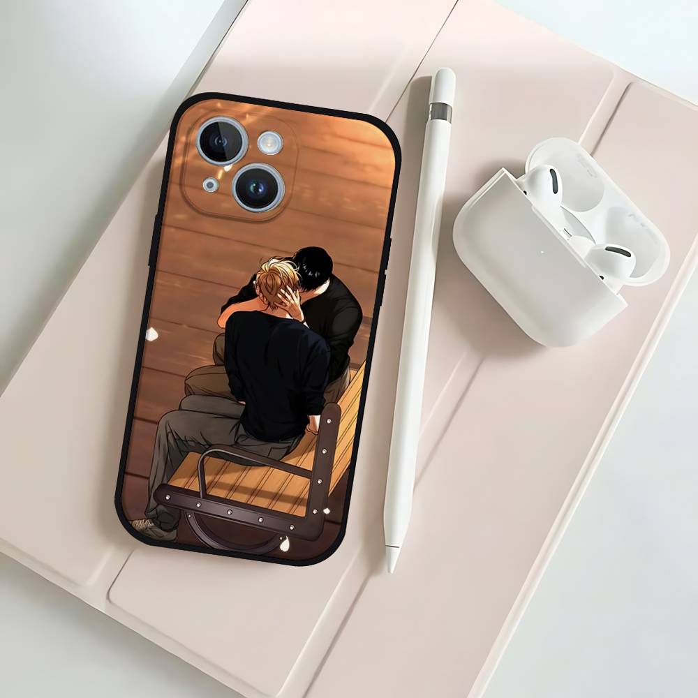 Korean Comics Summer Black Phone Case That Fits For IPhone 17,16,15,11,13,14 Pro Max,Plus,X,Xr,Xs Max,13Mini