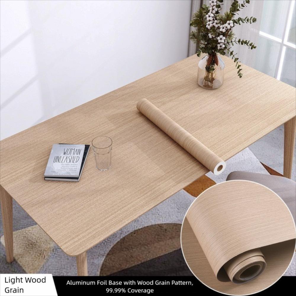 Removable Wood Grain Wallpaper Oil Proof Waterproof Wallpaper New Peel and Stick Wallpaper