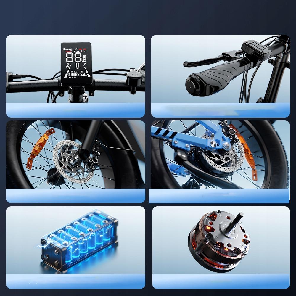 AGILERIDE 20" Electric Bike EB8-B 48V 15Ah 250W – 144 km Range, 25 km/h – with App and LCD