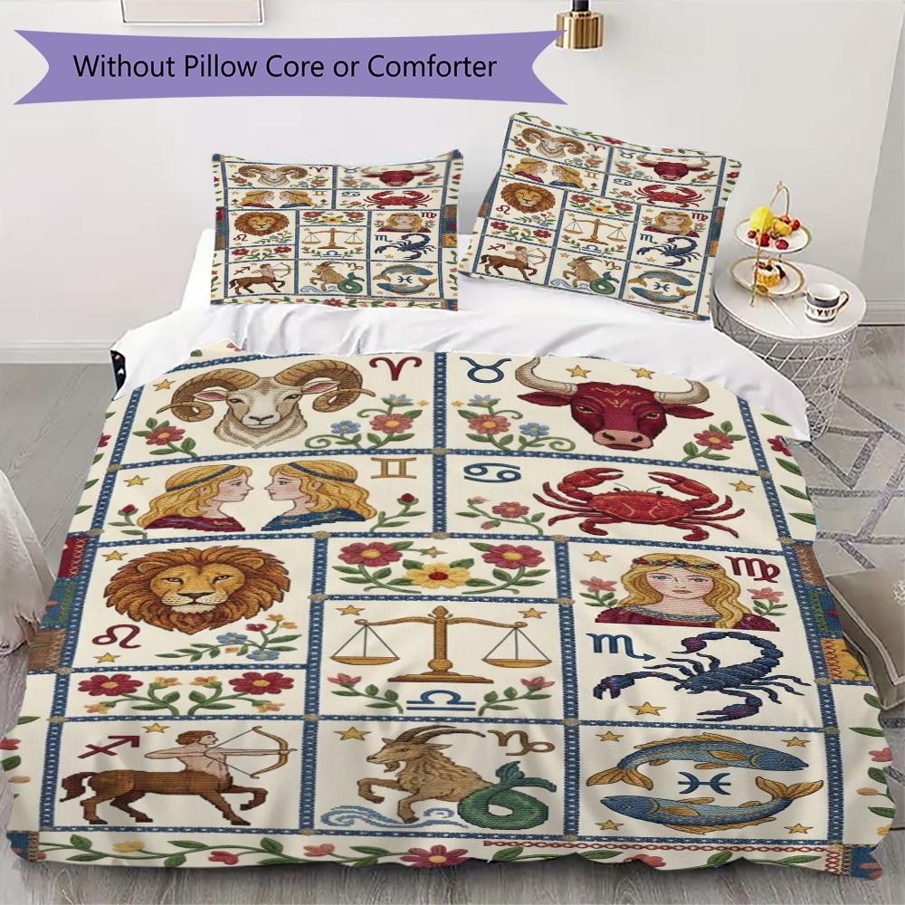 constellations Pattern Bedding uilt Set uilt Cover Pillowcase Home Decoration Birthday Gift (1 * duvet cover + 2 * pillowcase without core)150