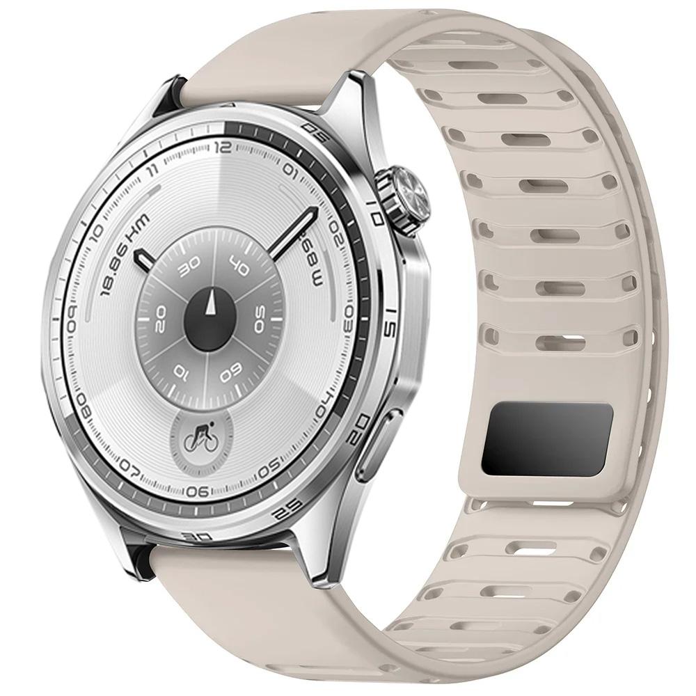 22-миллиметровый силиконовый ремешок для Huawei Watch 5 4 3 46 мм GT6/5/3/2 Pro GT6/5/4/3 46 мм Спортивный регулируемый браслет с магнитной застежкой