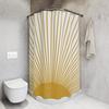 Душевая шторка в стиле Mid Century Modern Sun Boho, Ретро MCM Декор, Фанки Ванная комната, Горчично-желтый Винтажный Стиль, Потертый Солнечный Луч