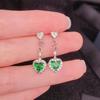 Настоящее серебро 925 пробы, натуральный изумруд, серьги-капли, женские серьги Aros Mujer Oreja, сердце, изумруд, драгоценный камень, Orecchini, ювелирные серьги