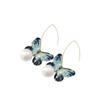 Mori Super Fairy Butterfly Artificial Pearl Earrings Niche Temperament Design Ear Hook Fashion Light Luxury Earrings