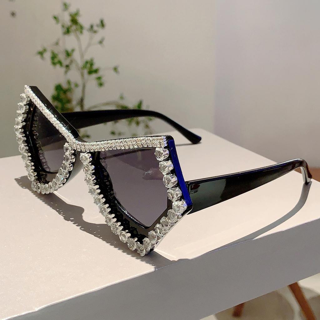 Роскошные хрустальные блестящие оттенки дизайнерские многоугольные градиентные женские солнцезащитные очки с украшением в виде леденца, женские солнцезащитные очки