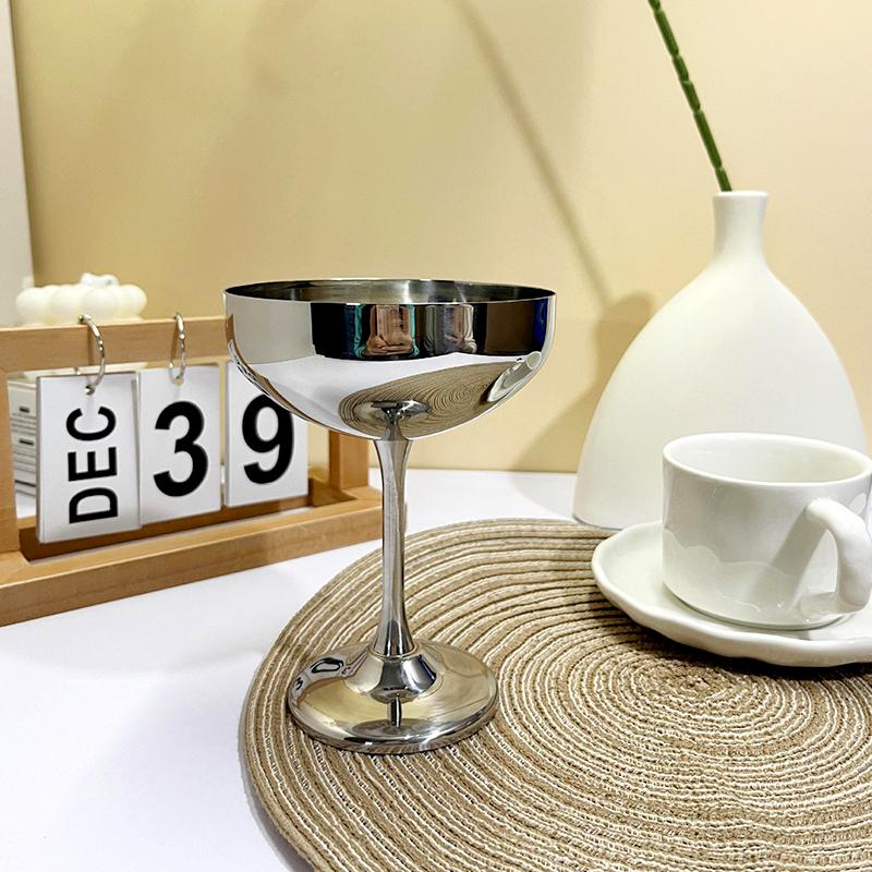 304 нержавеющая сталь высокая ножка дизайн бар десерт чашка креативная салатница ресторан серебряный ретро стаканчик для мороженого аксессуары