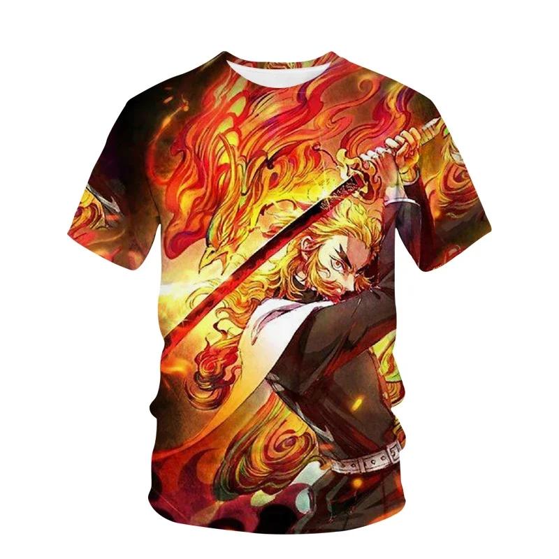 Футболка для детей из аниме «Убийца демонов Кимецу», летняя детская одежда с короткими рукавами, футболка с рисунком из мультфильма «Призрачный клинок»