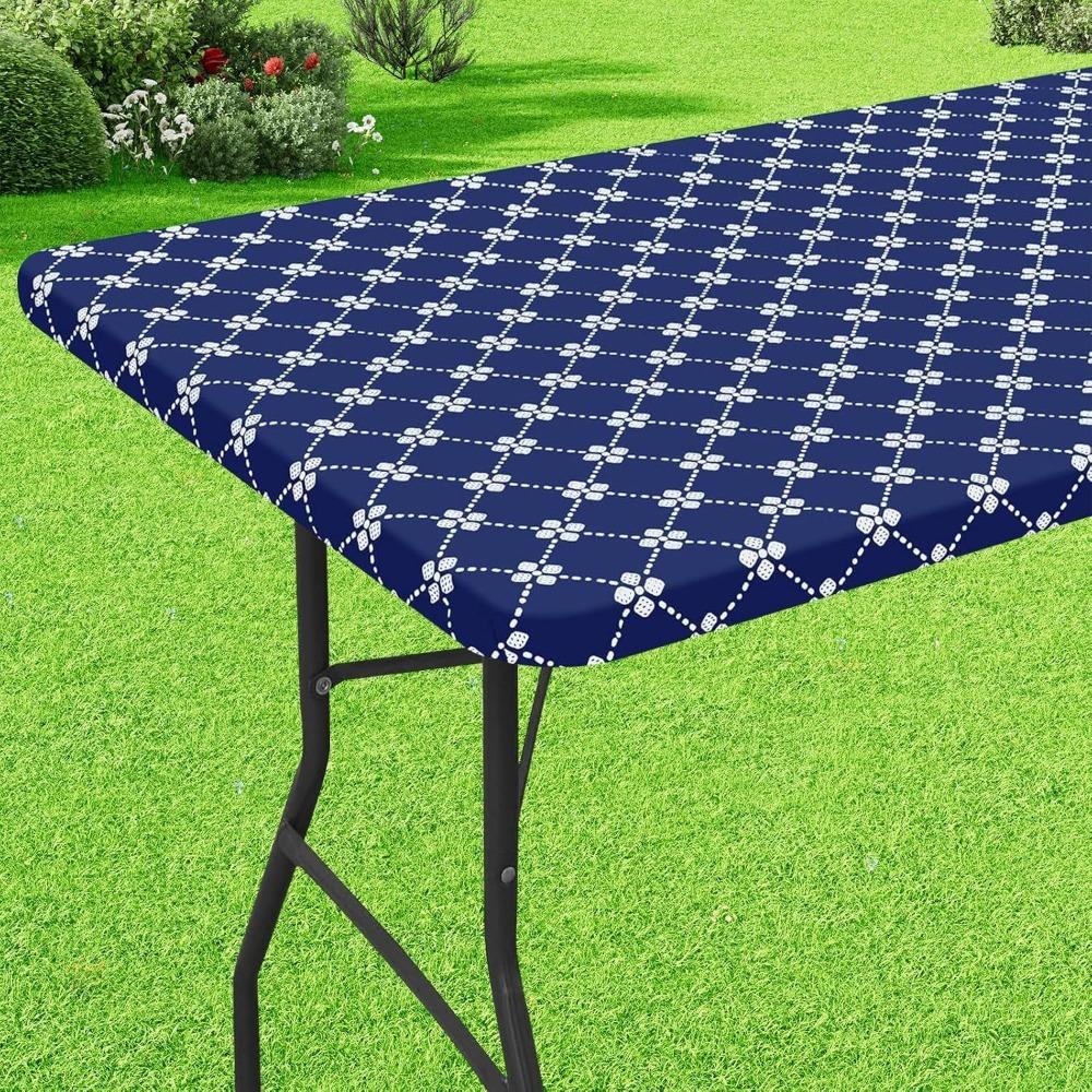 Elastic Edge Elastic Rectangle Picnic Table Cloth Waterproof Table Linen Folding Table