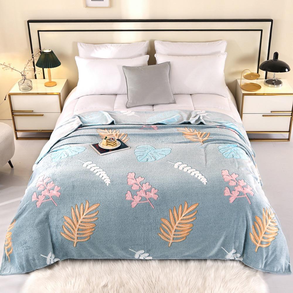 Warm Floral Flannel Blanket Soft Bedsheet Romantic Nap Blanket Travel