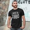 ФУТБОЛКА 1980 ГОДА - день рождения 80-е  подарок папа мама сын год рождения дата смешная мужская Унисекс Футболка