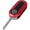 Красный корпус ключа для Fiat 500 Abarth Bravo Ducato Panda Punto Doblo 500L - 3 кнопки - Пульт-брелок с лезвием Phonillico®