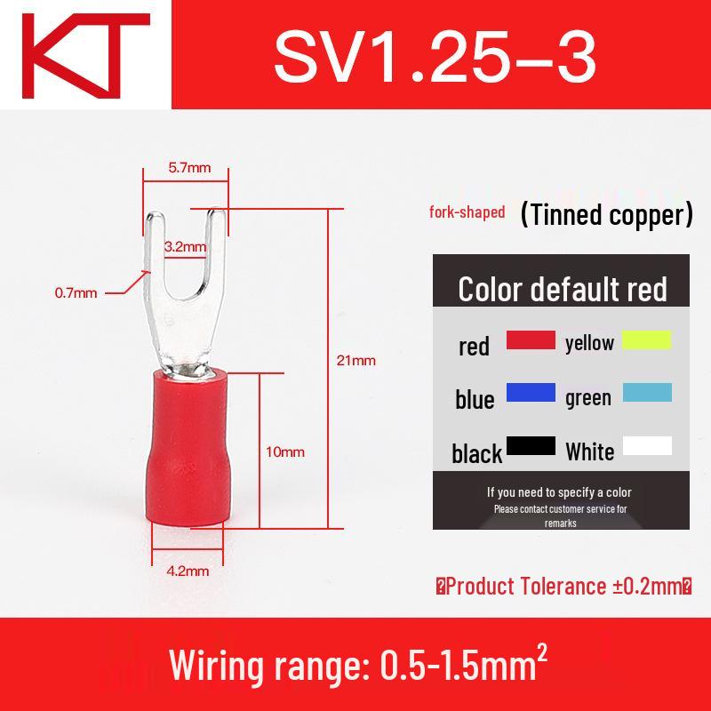 KT Keshitong Fork Pre-insulated Purple Copper Crimp Terminal Connector, SV1.25 Series.
