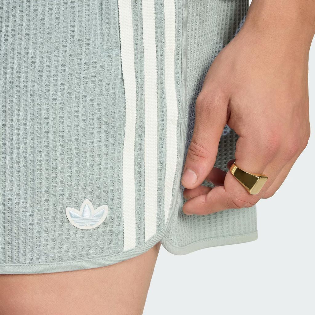 adidas Оригинальные Спринтер Вафельная вязка В полоску Свободные Удобные Вязаные Повседневные шорты Мужские шорты KX1247