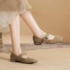 2308 flat shoes women's thick heel new square head with Mary Jane shoes French square buckle light mouth low heel single shoes