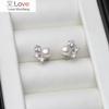 Small 925 Sterling Silver Earring Zircon For Women ,White Bridal Stud Natural Freshwater Pearl Earrings Fine Jewelry Girl Gift