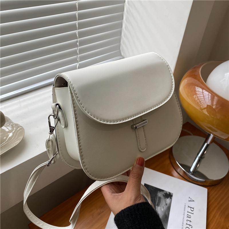 Fashion Women Crossbody Saddle Bag PU Leather Small Handbags Purses Retro Semicircle Designer Messenger Bags Female Clutch Tote