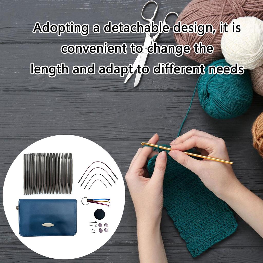 Набор круговых спиц с чехлом и аксессуарами Размер от 2,2 мм до 4,5 мм Вязальные спицы Принадлежности для вязания