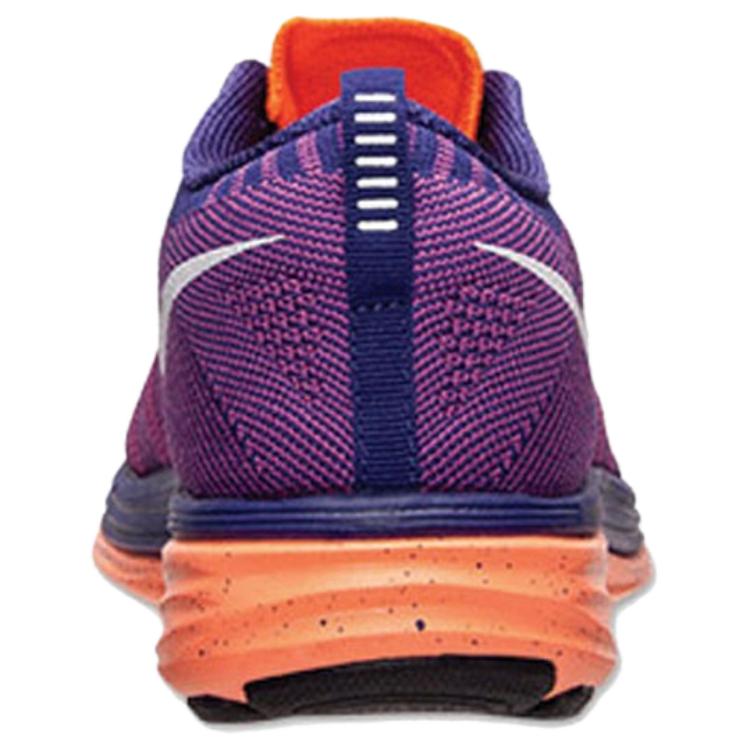 Nike Flyknit Lunar 2 Нескользящие Устойчивые к истиранию Низкие Повседневные Беговые Кроссовки Женские Фиолетово-Оранжевые 620658-815