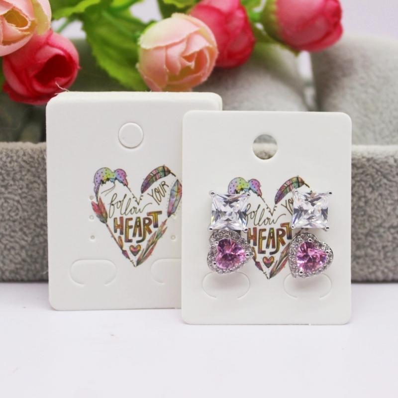 5x4 см Горячая распродажа Новый стиль комиксов Красота/Фото Девушка Черный/Белый/Крафтовская бумага Серия Серьги-гвоздики Набор Шаблон карты