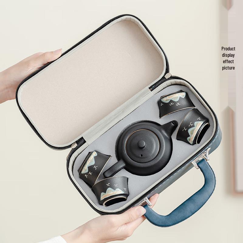 Chaxun Rustic Pottery Green Mountain Tea Set