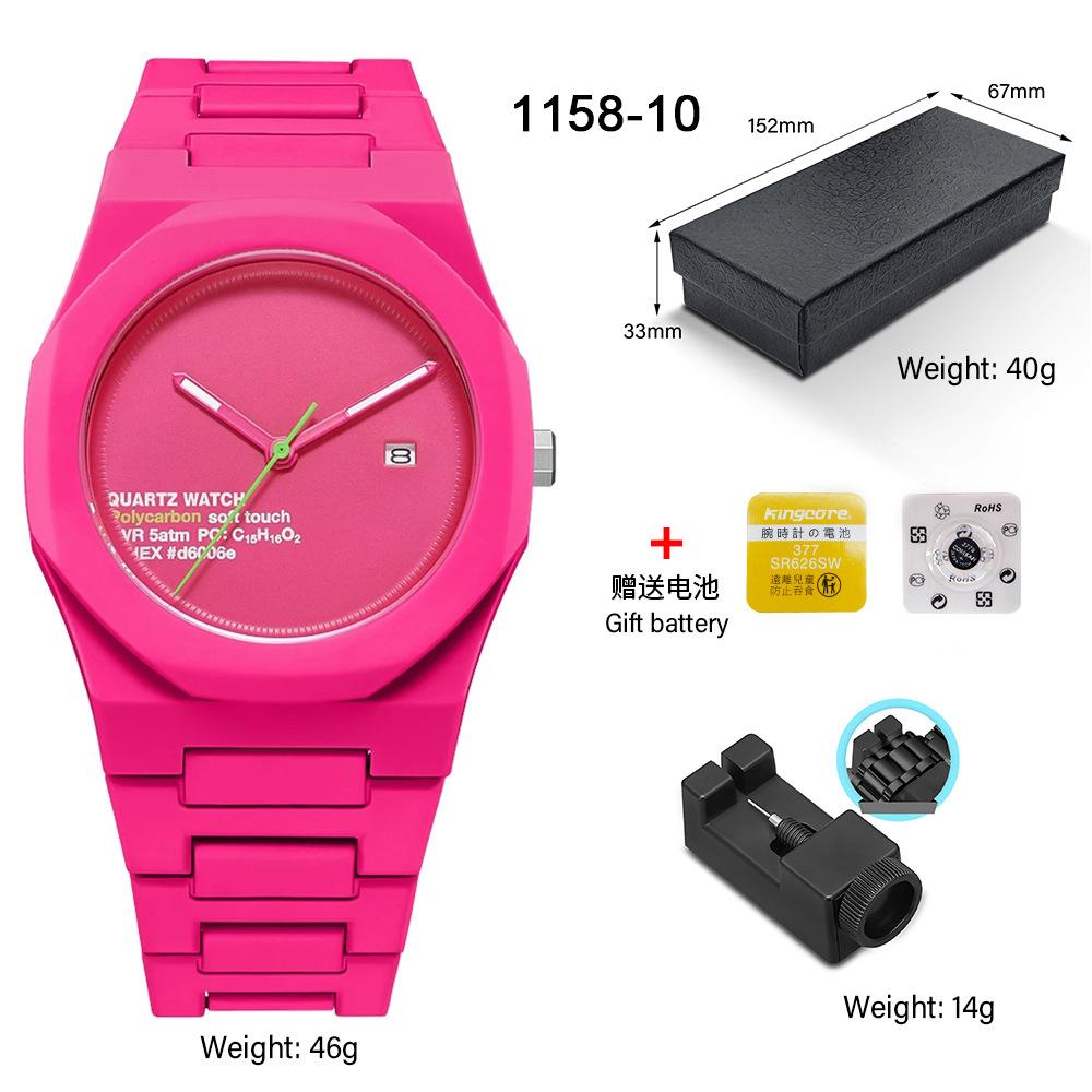 Classic Men's Watch Plastic Granular Belt Business Exquisite Waterproof Explosive Matte Oil Quartz Watch Fashion