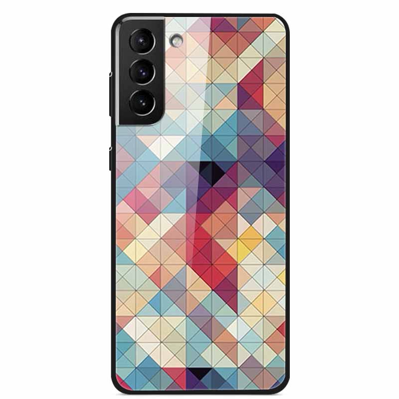 Чехлы для телефона Samsung Galaxy S21 FE 5G Закаленное стекло Жесткая задняя крышка из поликарбоната Для Samsung S21 Plus S 21 Ultra 5G Чехол S21FE S21+