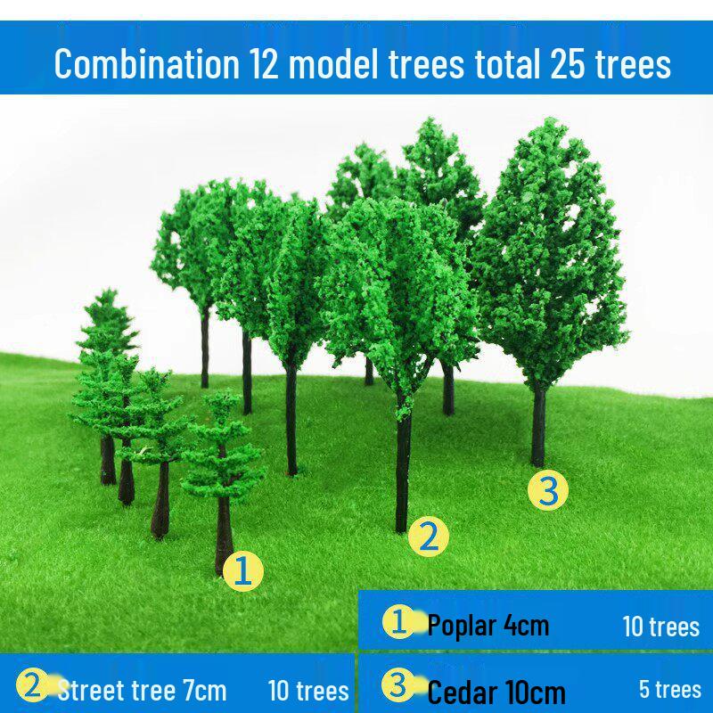 DIY Miniature Landscape Model Trees - Finished Set with Small Trunks