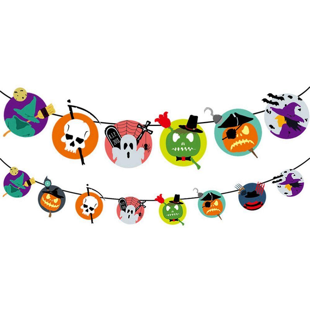 House Halloween Festival Ornaments Halloween Decor Hanging Garland Paper Chain Halloween Banner