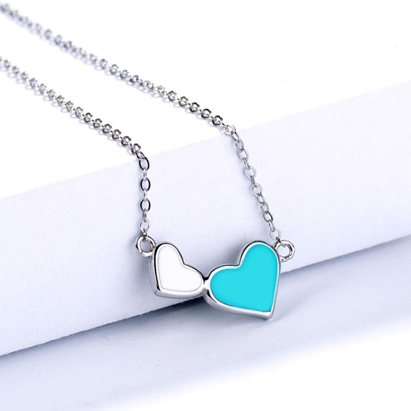 Ожерелье в форме сердца из стерлингового серебра S925 для женщин, легкое, роскошное, в стиле меньшинств, простое, универсальное, модное колье из стерлингового серебра
