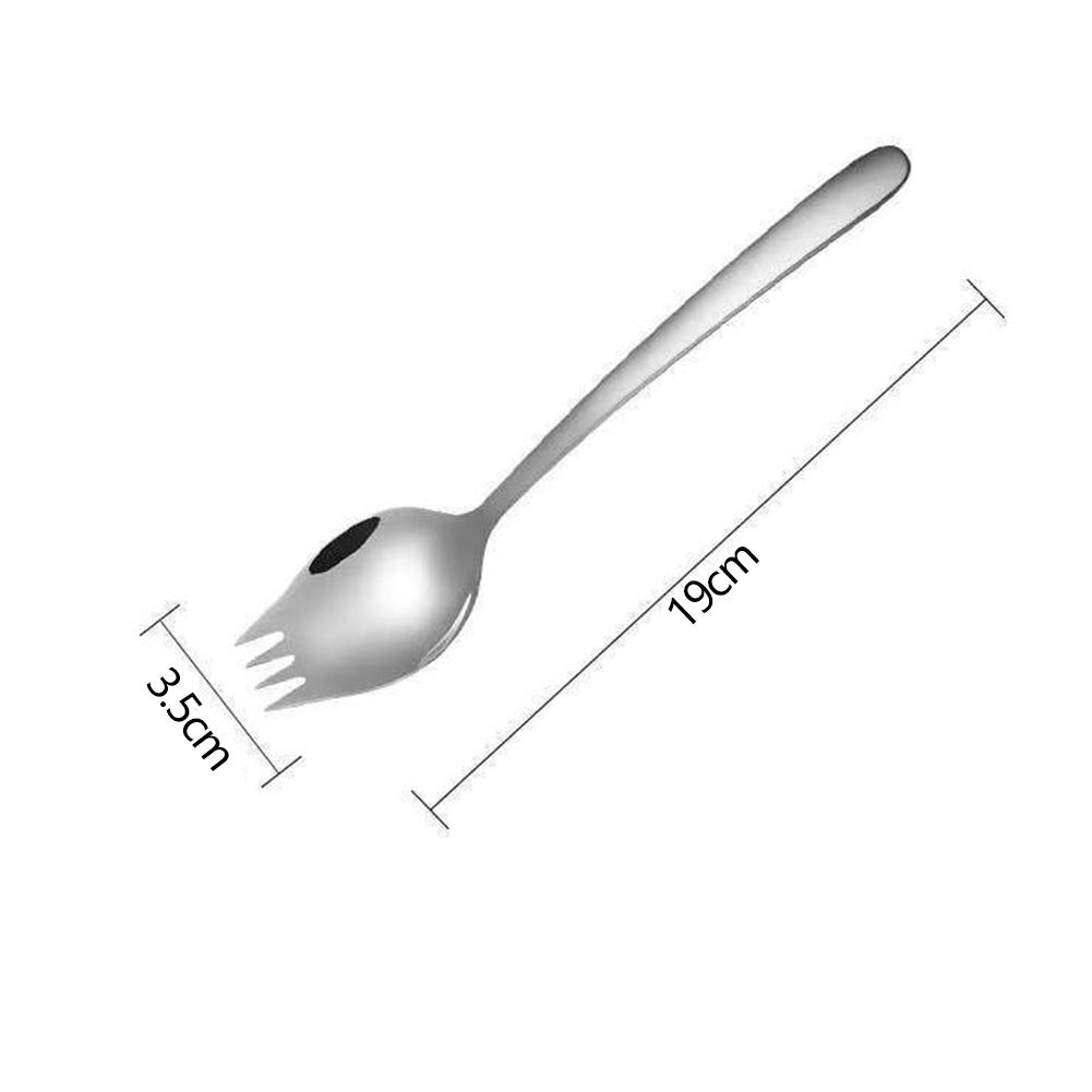 2 In 1 Stainless Steel Fork Spoon Spork Cutlery Set Kitchen Outdoor Utensil Tool