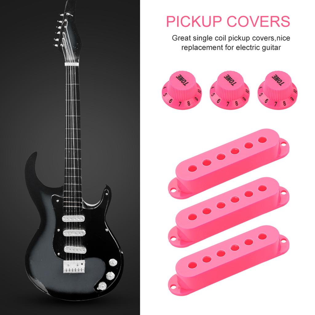 3Pcs Plastic Single Coil Pickup Covers 48mm 50mm 52mm Replacement for Electric Guitar(Pink)
