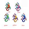 Iron Art Gecko Ornaments Wall Art Decoration Simulation Small Metal Gecko Lizard Sculptures Outdoor Home Garden Frnaments