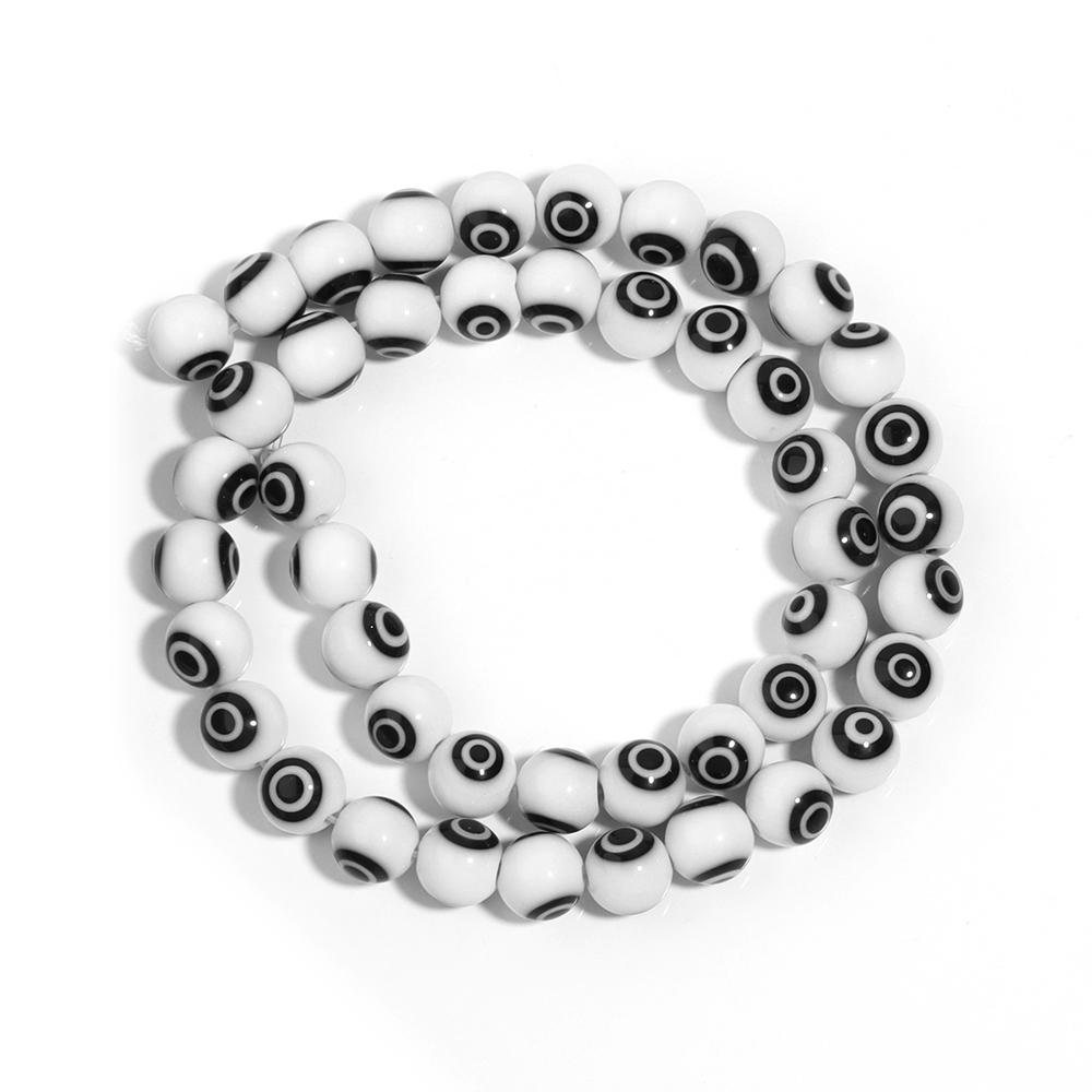 1 нить разноцветных бусин lampwork 'Сглаз' круглые loose spacer стеклянные бусины для DIY браслета колье фурнитура для бижутерии 4 6 8 10 мм