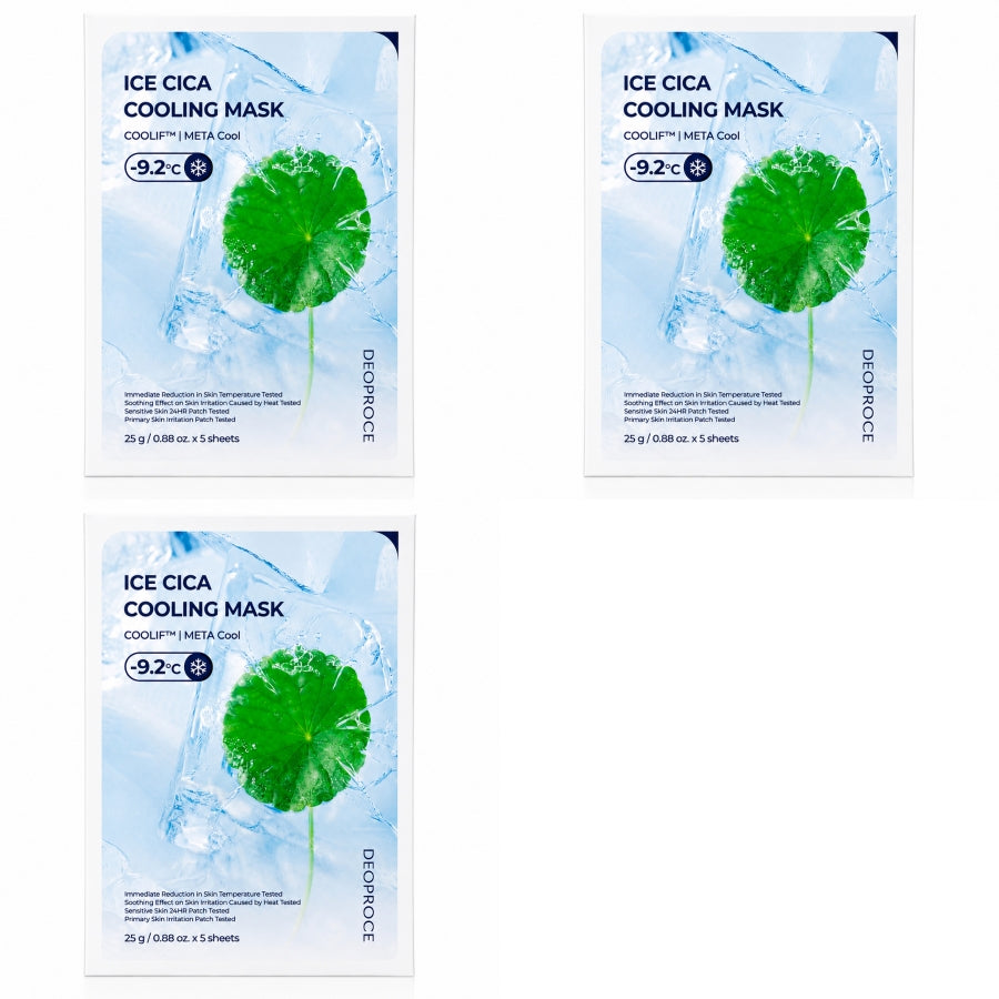 Deoproce Ice Cica Cooling Mask Pack 25g*5ea/10ea/15ea/20ea