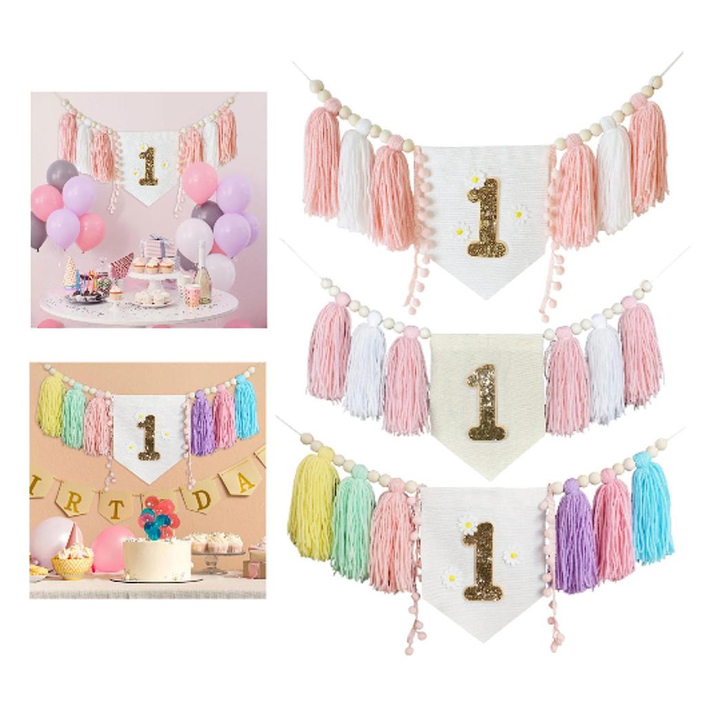 Баннер на стульчик для кормления на первый день рождения Украшения для вечеринки Подвесное украшение для детской комнаты Дом