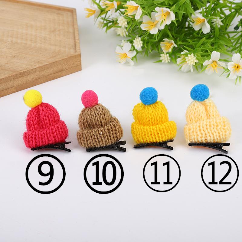 Korea Creative Headdress for Children Colorful Hairpins Cute Mini Barrettes Hair Grips Wool Knitting Hat Hair Clips