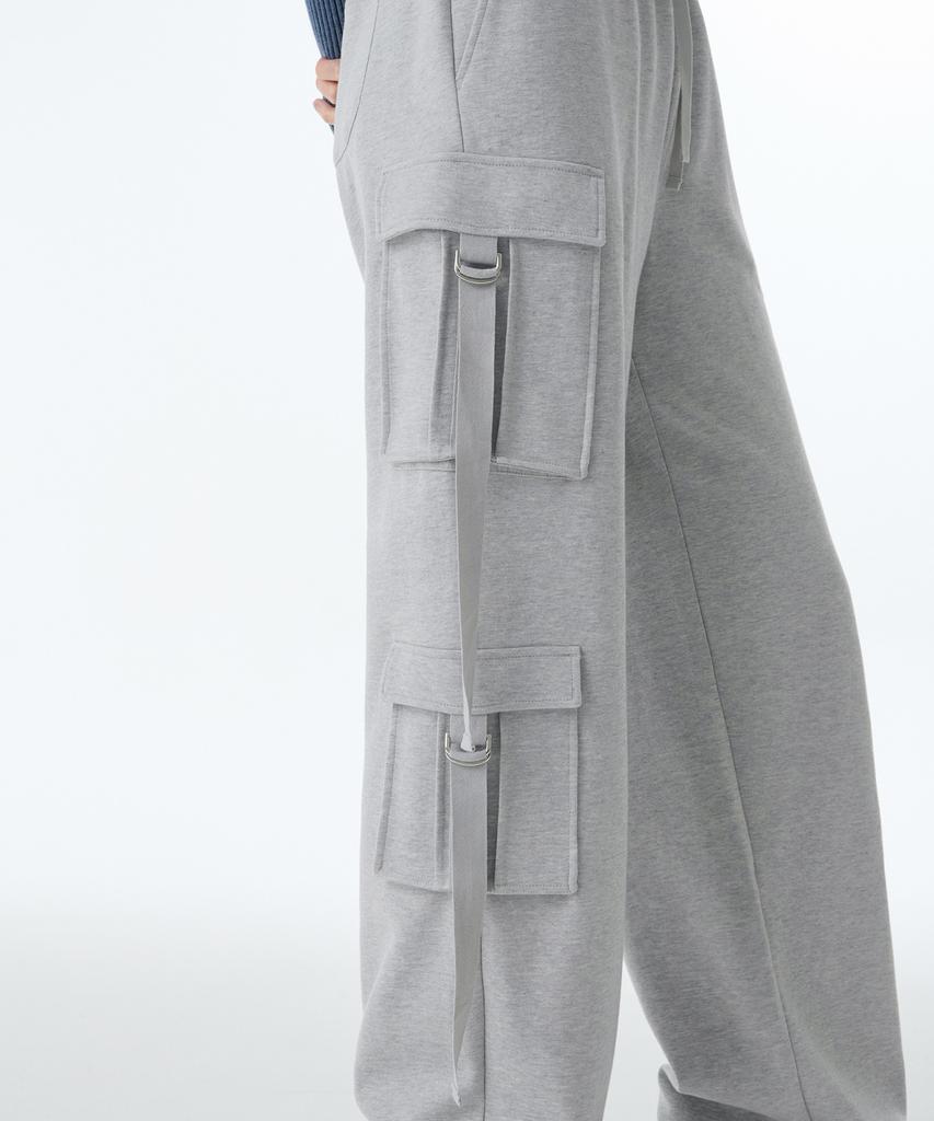 MUSINSA STANDARD WOMAN Женские брюки-карго из двойного трикотажа [Средне-серый]