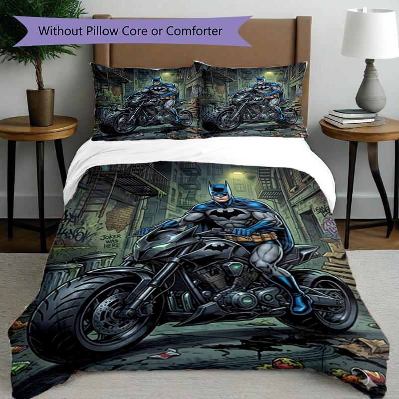 3pcs Duvet Cover Set (1*Duvet Cover + 2*Pillowcase, Without Core),Superheroes Print Bedding Set, Bedroom Decor, All‑Season, Birthday Gift