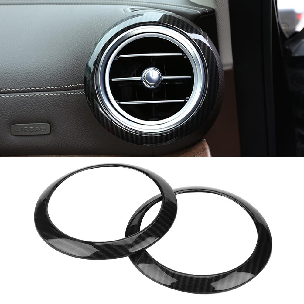 2Pcs Carbon Fiber Side Air Conditioning Vent Ring Cover for Mercedes Benz E class W213 16 18