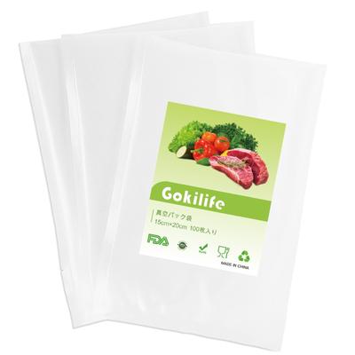 Gokilife Вакуумная упаковка 15 x 20 см x 100 Машина для вакуумной упаковки Виниловая вакуумная упаковка Антибактериальная еда Низкотемпературная готовка Безопасное использование Пакеты, штуки,
