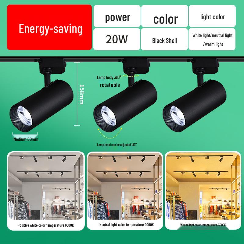 Adjustable Aluminum LED Track Spotlight for Showroom or Store