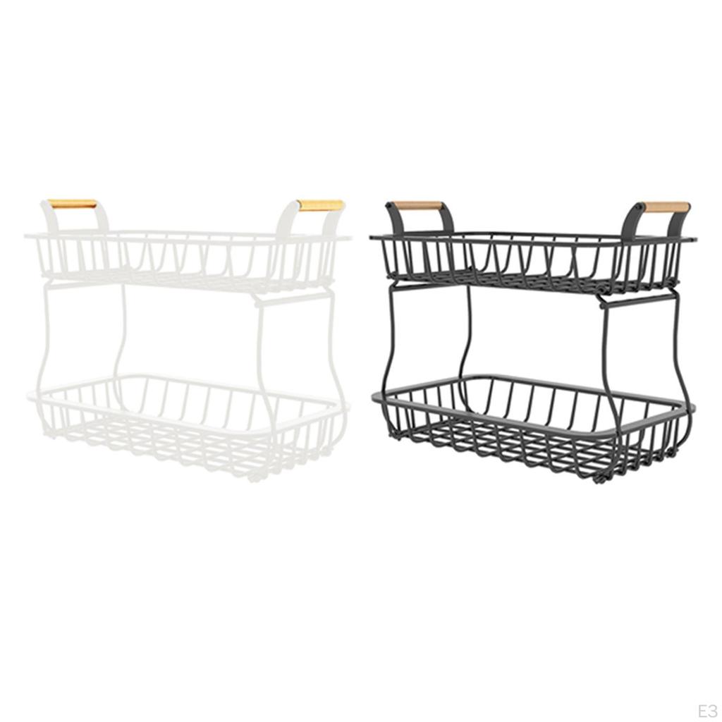 2 Tier Countertop Fruit Basket Bowl Stand for Kitchen